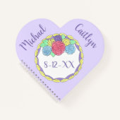 Persoonlijke bruiloft Cake Bride Groom Floral Favo Notitieboek (Voorkant)