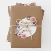 Persoonlijke bruiloft-ceremonie Wreath Waterverf Inpakpapier Vel (In situ)