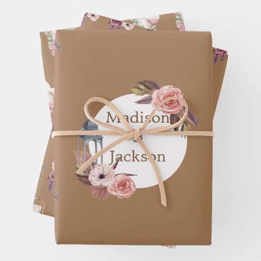 Persoonlijke bruiloft-ceremonie Wreath Waterverf Inpakpapier Vel (In situ)