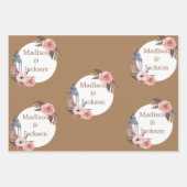 Persoonlijke bruiloft-ceremonie Wreath Waterverf Inpakpapier Vel (Voorkant)