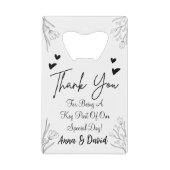 Persoonlijke bruiloft creditkaart flessenopener (Voorkant)