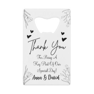 Persoonlijke bruiloft creditkaart flessenopener