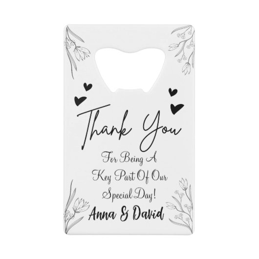 Persoonlijke bruiloft creditkaart flessenopener (Voorkant)