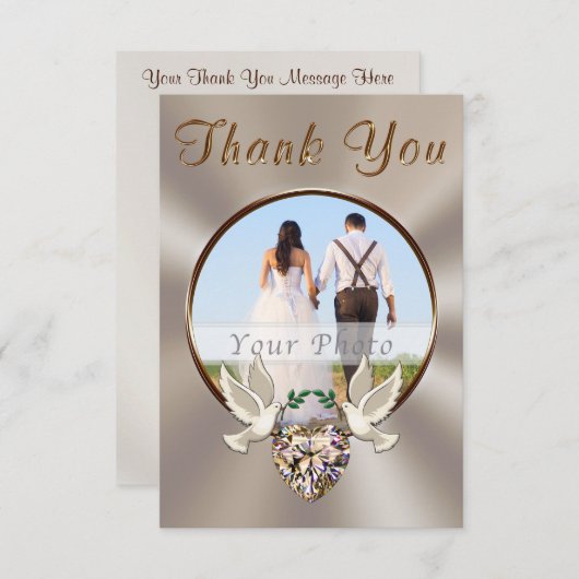 Persoonlijke, bruiloft Dank u Kaarten met Afbeeldi (Voorkant / Achterkant)