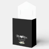 Persoonlijke bruiloft Elegant Black White Floral Bedankdoosjes (Geopend)