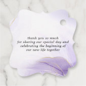 Persoonlijke bruiloft Elegant Lavender Bedankjes Labels (Achterkant)