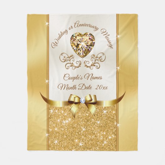 Persoonlijke bruiloft, elk jaar Jubileum Fleece Deken (Voorkant)