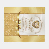 Persoonlijke bruiloft, elk jaar Jubileum Fleece Deken (Voorkant (Horizontaal))