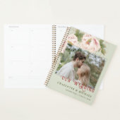 Persoonlijke bruiloft foto Blush en Sage Floral Planner (Display)