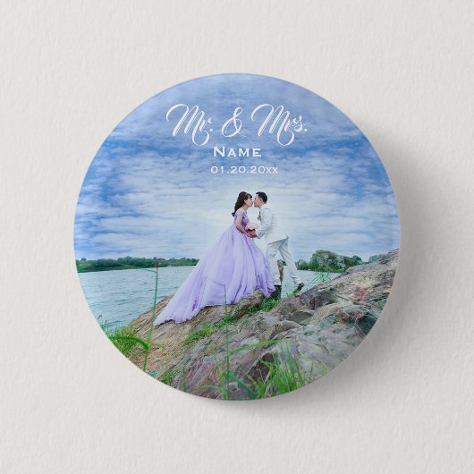 Persoonlijke bruiloft Foto Button (Voorkant)
