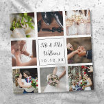 Persoonlijke bruiloft foto-collage<br><div class="desc">Pas uw acht favoriete trouwfoto's,  naam en speciale datum aan met een unieke foto-collage,  een uniek geheugen en een unieke gave. Een heerlijk koepel voor de schat! Ontworpen door: Thisnotme©</div>