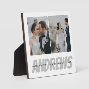 Persoonlijke bruiloft Foto Collage Plaque Elegant Fotoplaat