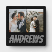 Persoonlijke bruiloft Foto Collage Plaque Elegant Fotoplaat (Voorkant)