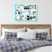 Persoonlijke bruiloft Foto Collage Wall Art Aqua Canvas Afdruk (Insitu (Slaapkamer))
