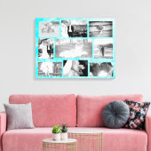 Persoonlijke bruiloft Foto Collage Wall Art Aqua Canvas Afdruk (Insitu (Woonkamer))