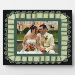Persoonlijke bruiloft Foto Green Lace Ribbon Lijst Fotoplaat