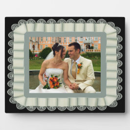Persoonlijke bruiloft Foto Ivory Lace Ribbon Lijst Fotoplaat