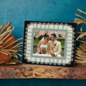 Persoonlijke bruiloft Foto Ivory Lace Ribbon Lijst Fotoplaat (Zijkant)