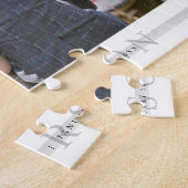 Persoonlijke bruiloft Foto Jigzaag Puzzle Legpuzzel (Zijkant)