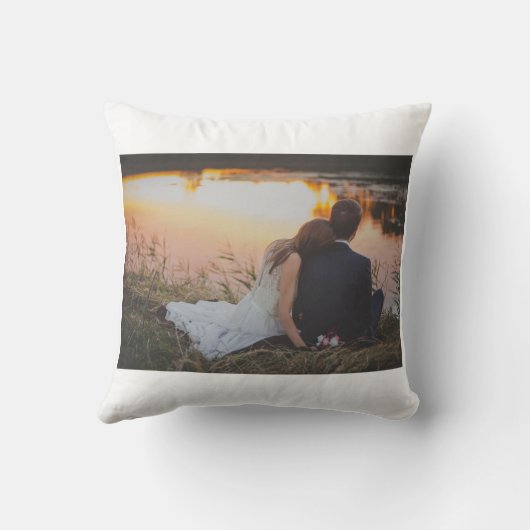 Persoonlijke bruiloft Foto liefdesnamen en datumca Kussen (Achterkant)