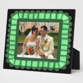 Persoonlijke bruiloft Foto Mint Lace Ribbon Lijst Fotoplaat (Zijkant)