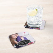 Persoonlijke bruiloft Foto Modern Label Kartonnen Onderzetters (Insitu)