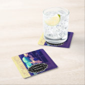 Persoonlijke bruiloft Foto Modern Label Kartonnen Onderzetters (Insitu)