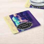 Persoonlijke bruiloft Foto Modern Label Kartonnen Onderzetters (Schuin)