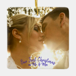 Persoonlijke bruiloft foto Peacock Feather Keramisch Ornament