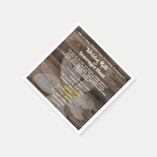 Persoonlijke bruiloft Foto Scavenger Hunt Servet (Hoek)