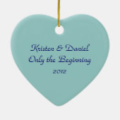 Persoonlijke bruiloft Foto-versiering Keramisch Ornament (Achterkant)