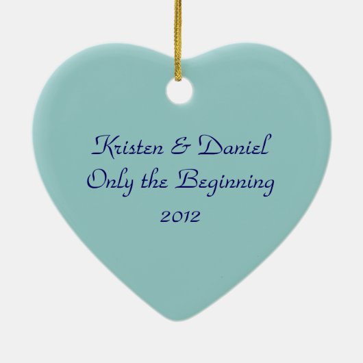 Persoonlijke bruiloft Foto-versiering Keramisch Ornament (Achterkant)