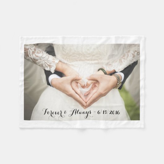 Persoonlijke bruiloft foto voor altijd en altijd fleece deken (Voorkant (Horizontaal))