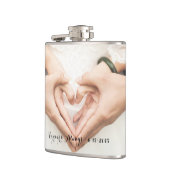 Persoonlijke bruiloft foto voor altijd en altijd heupfles (Links)