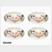 Persoonlijke bruiloft Foto voor altijd en altijd Ovale Sticker (Vel)