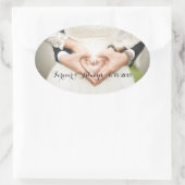 Persoonlijke bruiloft Foto voor altijd en altijd Ovale Sticker (Tas)