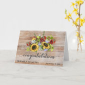 Persoonlijke bruiloft Gefeliciteerd Zonnebloem Kaart (Gele Bloem)