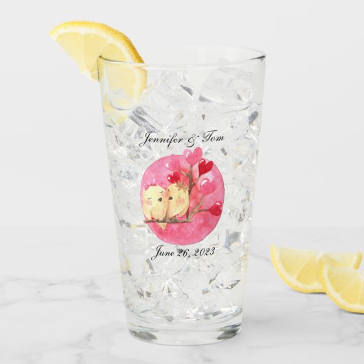 Persoonlijke bruiloft glas (Voorkant ijs)