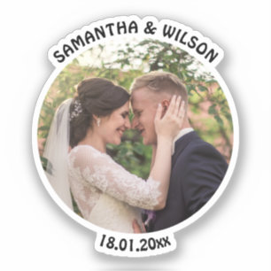 Persoonlijke bruiloft Goud Foto Sticker