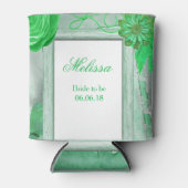 Persoonlijke bruiloft Groene Floral Blikjeskoeler (Voorkant)