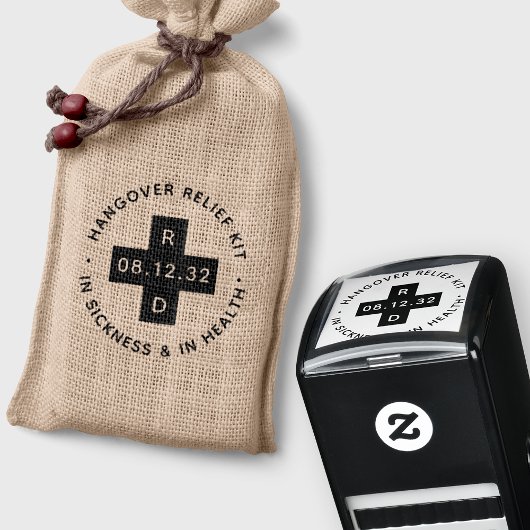 Persoonlijke bruiloft Hangover Relief Kit Zelfinktende Stempel