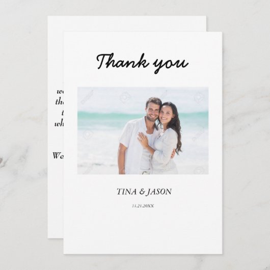Persoonlijke bruiloft - Hartelijk dank Bedankkaart (Voorkant / Achterkant)