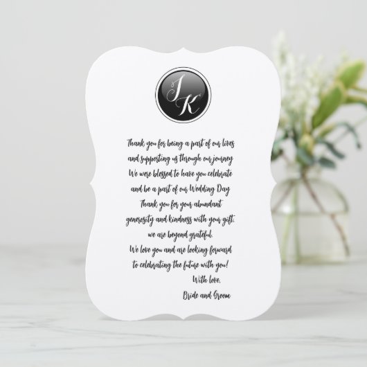 Persoonlijke bruiloft Hartelijk dank Kaart (Staand voorkant)