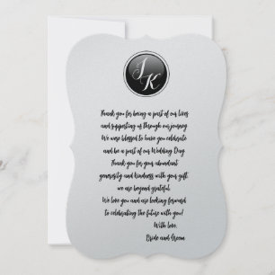 Persoonlijke bruiloft Hartelijk dank Kaart