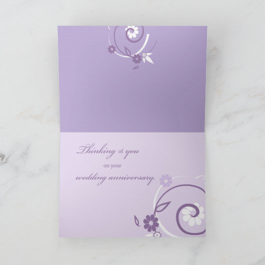 Persoonlijke bruiloft Jubileum aan weduwe Kaart (Binnen)