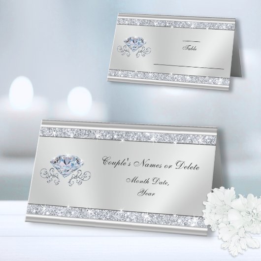 Persoonlijke bruiloft-kaarten, diamant plaatskaartje