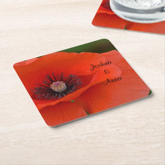 Persoonlijke bruiloft kartonnen onderzetters (Schuin)