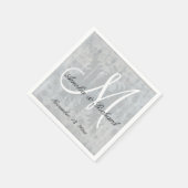 Persoonlijke bruiloft Monogram Silver Damask Stars Servet (Hoek)