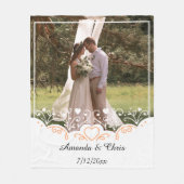 Persoonlijke bruiloft Naam en datum opslaan foto Fleece Deken (Voorkant)