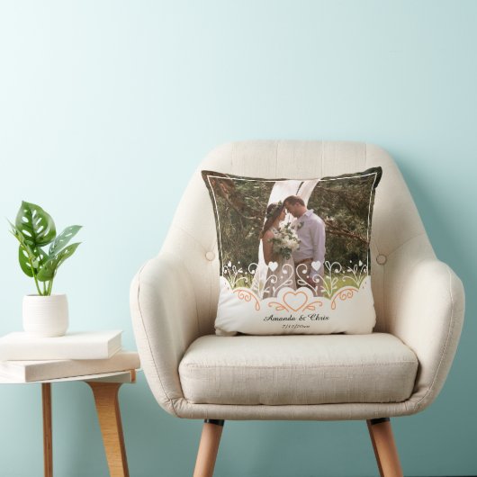 Persoonlijke bruiloft Naam en datum opslaan foto Kussen (Stoel)